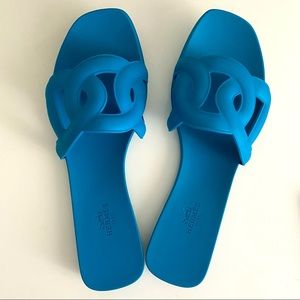 Hermes Aloha Sandals Bleu Vif Size 39